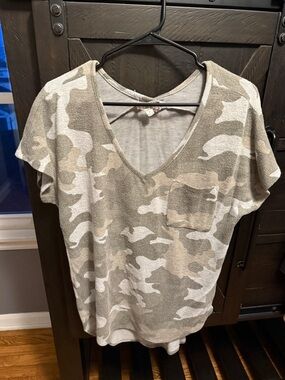 Pink Rose Gray Camo Pullover